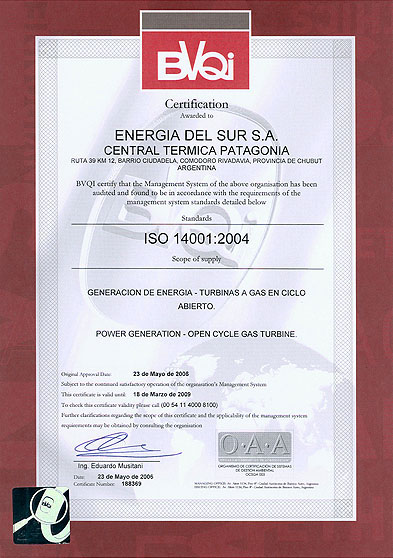 Certificado ISO 1400